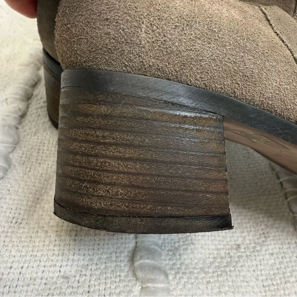 Free People Coast to Coast Over the Knee Boots Taupe Brown Suede Women Size 10